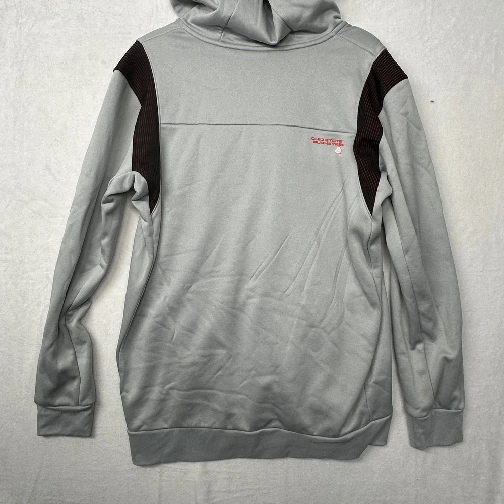 Nike Ohio State Buckeyes Gray‎ Full Zip Hoodie Jacket Men's L Dri-Fit